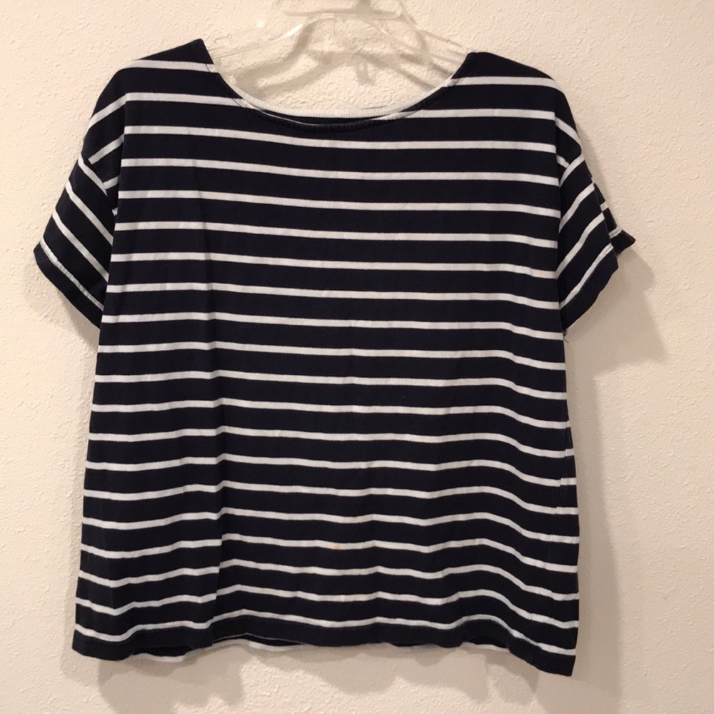 Blue and white striped shirt